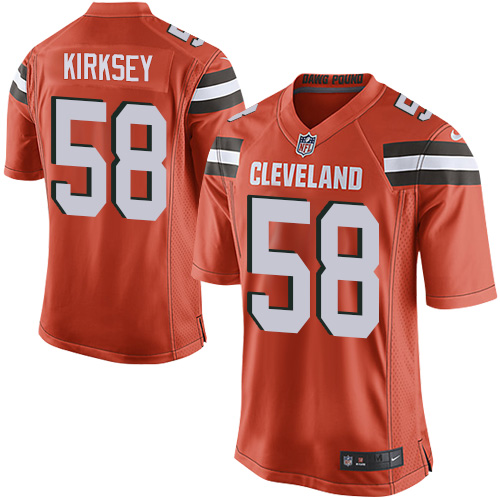 Men's Game Chris Kirksey Nike Jersey Orange Alternate - #58 NFL Cleveland Browns